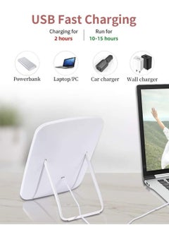 ليوكور مرآة مكياج مضيئة محمولة، مرآة مكياج قابلة لإعادة الشحن عبر USB، قابلة للتعديل باللمس 3 أوضاع إضاءة ملونة، مرآة مكياج مضيئة، مرآة تجميل قابلة للتعديل بدرجة سطوع LED  - Image 4