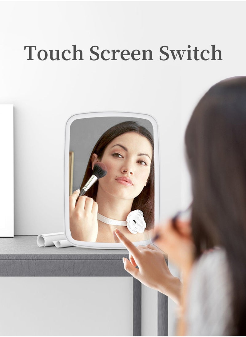 LEOKOR Portable Lighted Makeup Mirror, USB Rechargeable Vanity Mirror, Touch Adjustable 3 Color Lighting Modes Lighted Makeup Mirror, LED Brightness Adjustable Beauty Mirror  - Image 2