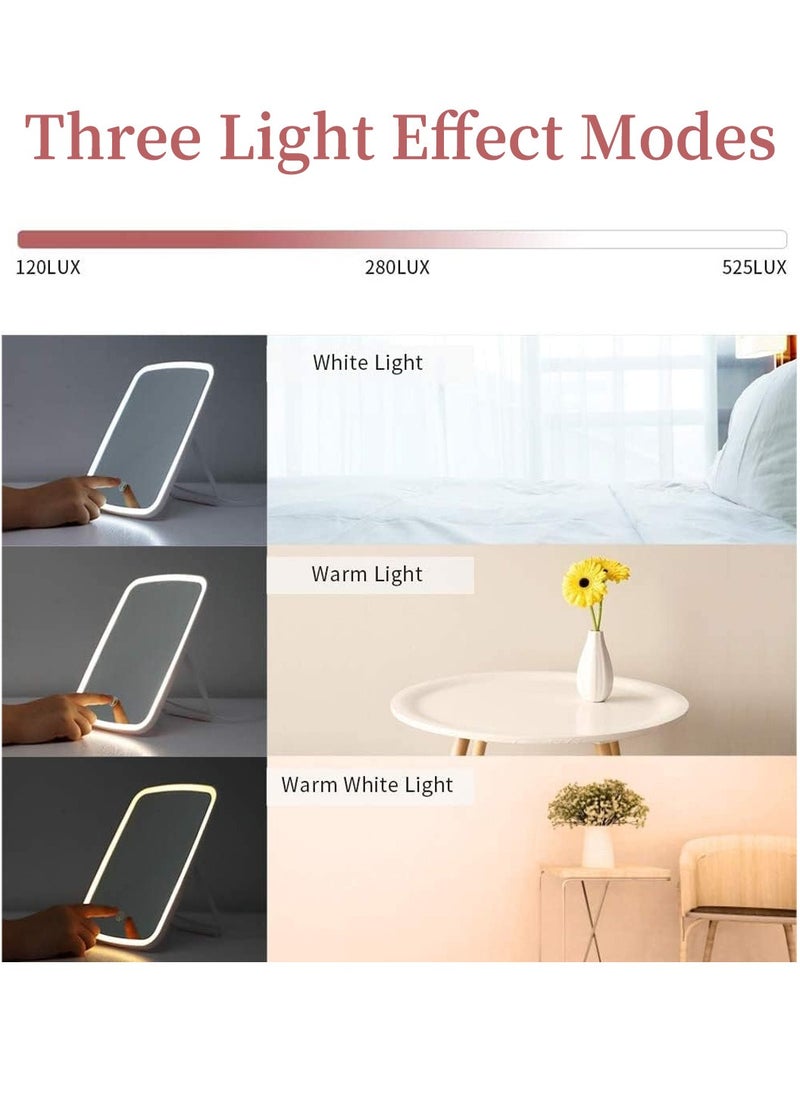 LEOKOR Portable Lighted Makeup Mirror, USB Rechargeable Vanity Mirror, Touch Adjustable 3 Color Lighting Modes Lighted Makeup Mirror, LED Brightness Adjustable Beauty Mirror  - Image 3
