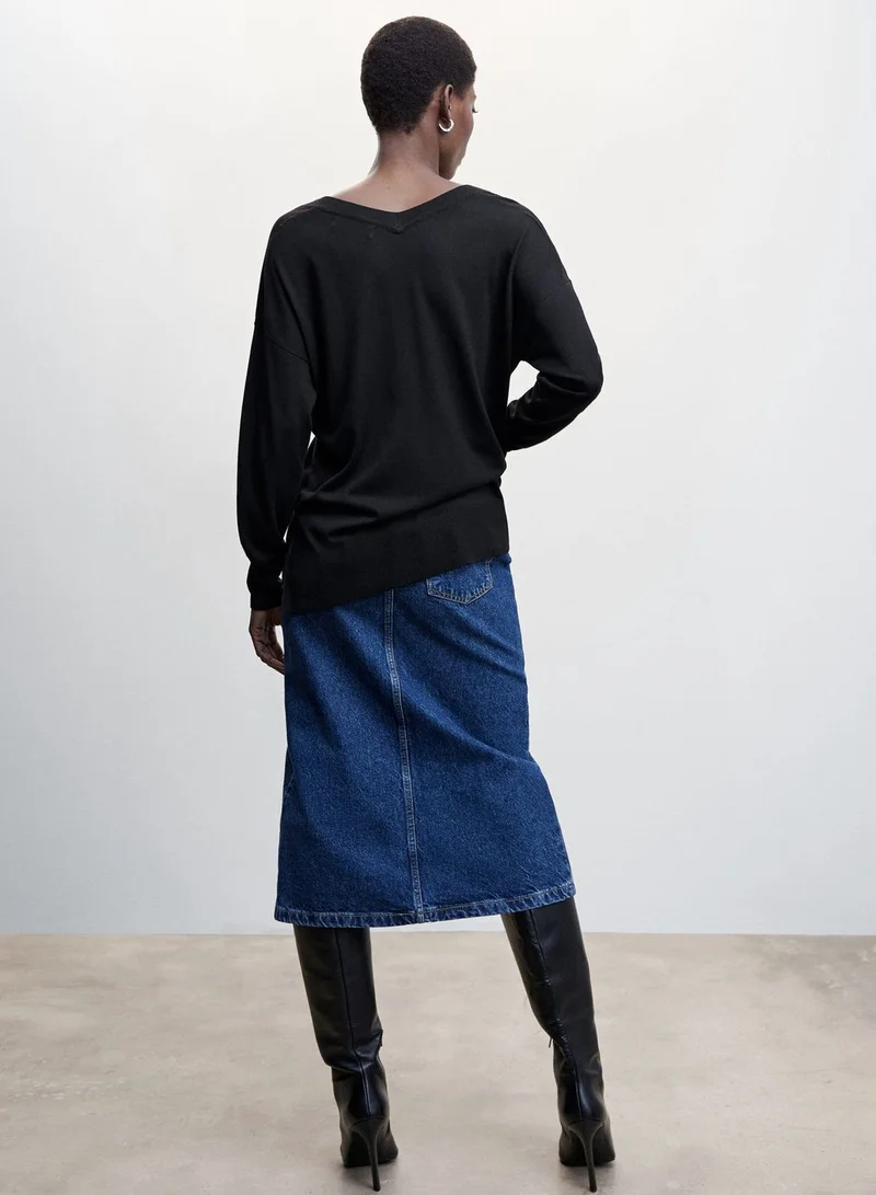 MANGO V-Neck Knitted Sweater
