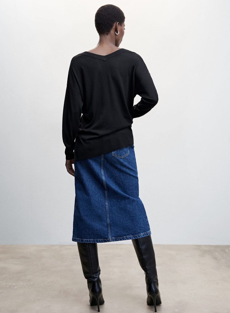 MANGO V-Neck Knitted Sweater - Image 2