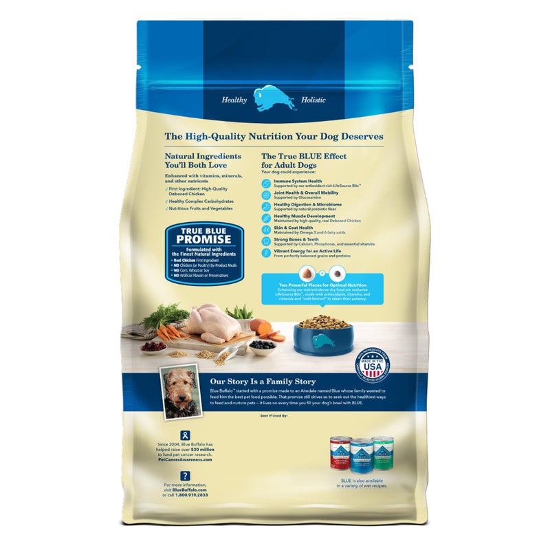 Blue Buffalo Life Protection Formula Adult Dry Dog Food, Helps Build and Maintain Strong Muscles, Made with Natural Ingredients, Chicken & Brown Rice Recipe, 5-lb. Bag - Image 2