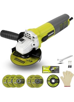 DEWINNER Angle Grinder Corded Cutting Grinding Polishing With Disc Side Handle 850 W 220 240 V Cutter Adjustable Pin 115Mm+ 6 Discs  - Image 1