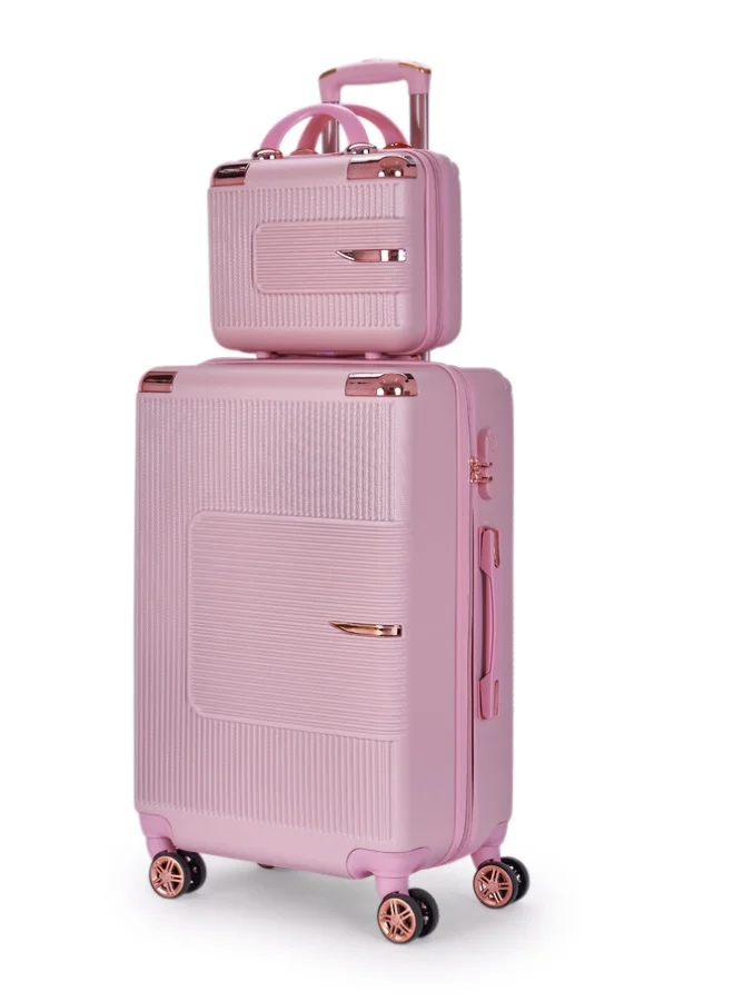ليمرا طقم شنط سفر مكون من 6 حقائب أمتعة لون وردي بمقاس 32"/28"/24"/20"/15"/12 انش