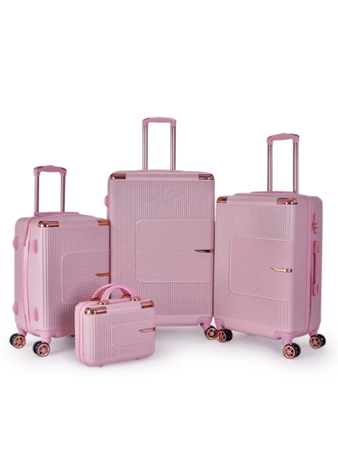 ليمرا طقم شنط سفر مكون من 6 حقائب أمتعة لون وردي بمقاس 32"/28"/24"/20"/15"/12 انش