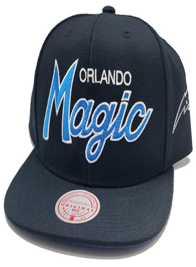 Mitchell & Ness Orlando Magic New Retro Script Black Blue Era Snapback Hat Cap - Image 2