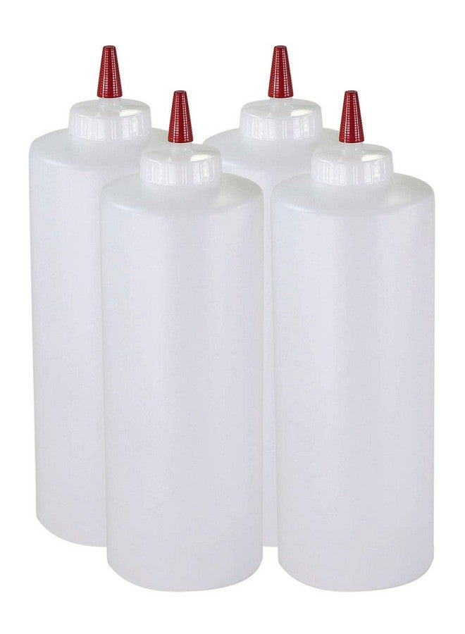 بيناكل ميركانتيل زجاجات بلاستيكية للتوابل من بيناكل ميركانتيل مع غطاء أحمر، مجموعة من 4 قطع، سعة 32 أونصة - Image 1