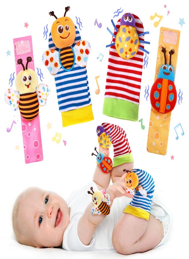 PADONISE Baby Wrist Rattle Socks and Foot Finder Set Baby Rattles Toys for 0-12 Month, Infant Girl Boy Toys for Babies 3-6 Months, Newborn Hand & Foot Toys for 0 to 9 Months, Baby Easter Gifts - Image 1
