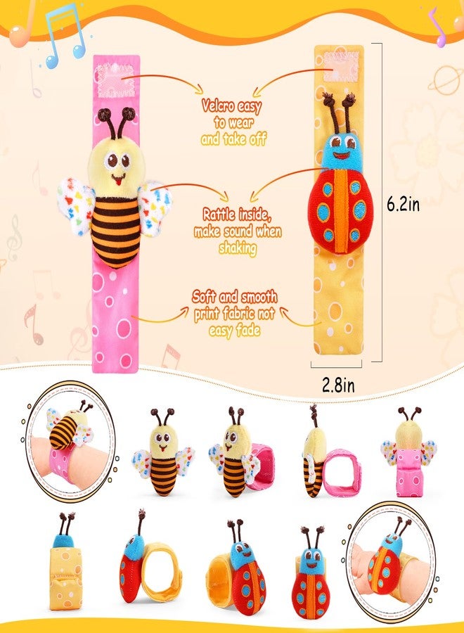 PADONISE Baby Wrist Rattle Socks and Foot Finder Set Baby Rattles Toys for 0-12 Month, Infant Girl Boy Toys for Babies 3-6 Months, Newborn Hand & Foot Toys for 0 to 9 Months, Baby Easter Gifts - Image 2