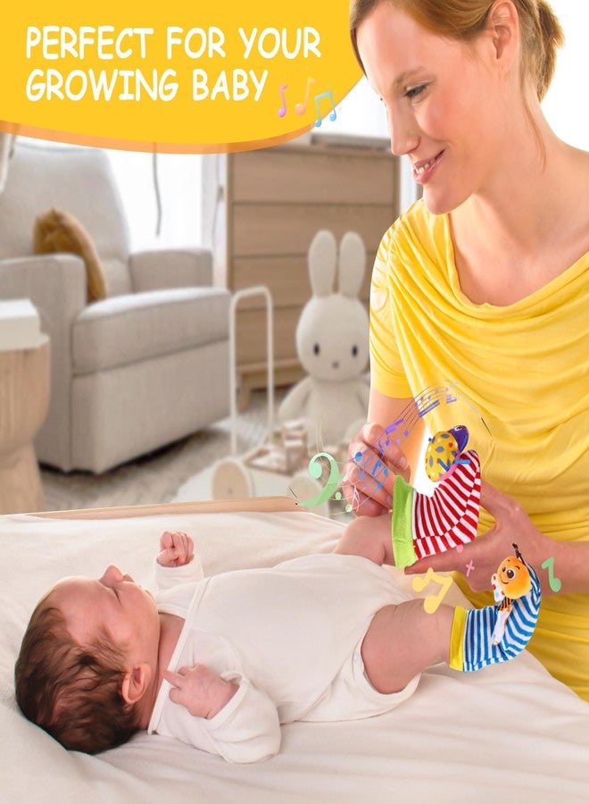 PADONISE Baby Wrist Rattle Socks and Foot Finder Set Baby Rattles Toys for 0-12 Month, Infant Girl Boy Toys for Babies 3-6 Months, Newborn Hand & Foot Toys for 0 to 9 Months, Baby Easter Gifts - Image 4