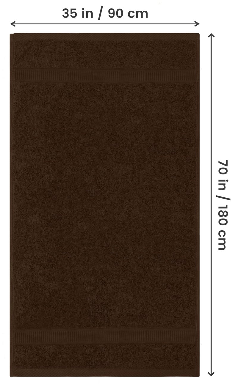 Utopia Towels Utopia Towels - Luxurious Jumbo Bath Sheet 2 Piece - 600 GSM (35X70 Inches) 100% Ring Spun Cotton - Highly Absorbent and Quick Dry Extra Large Bath Towel - Super Soft Hotel Quality Towel (Dark Brown)  - Image 2