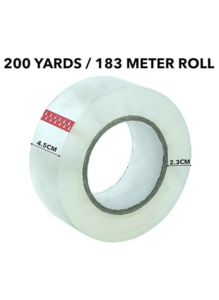 HEXAR HEXAR Heavy Duty Packing Tape, 45 MM x 183 Meters 200 Yards Packaging Tape for Sealing Parcel Boxes Office Home School Use Strong Adhesive Tape Super Secure Sticky Seal (Clear, Pack of 1)  - Image 2