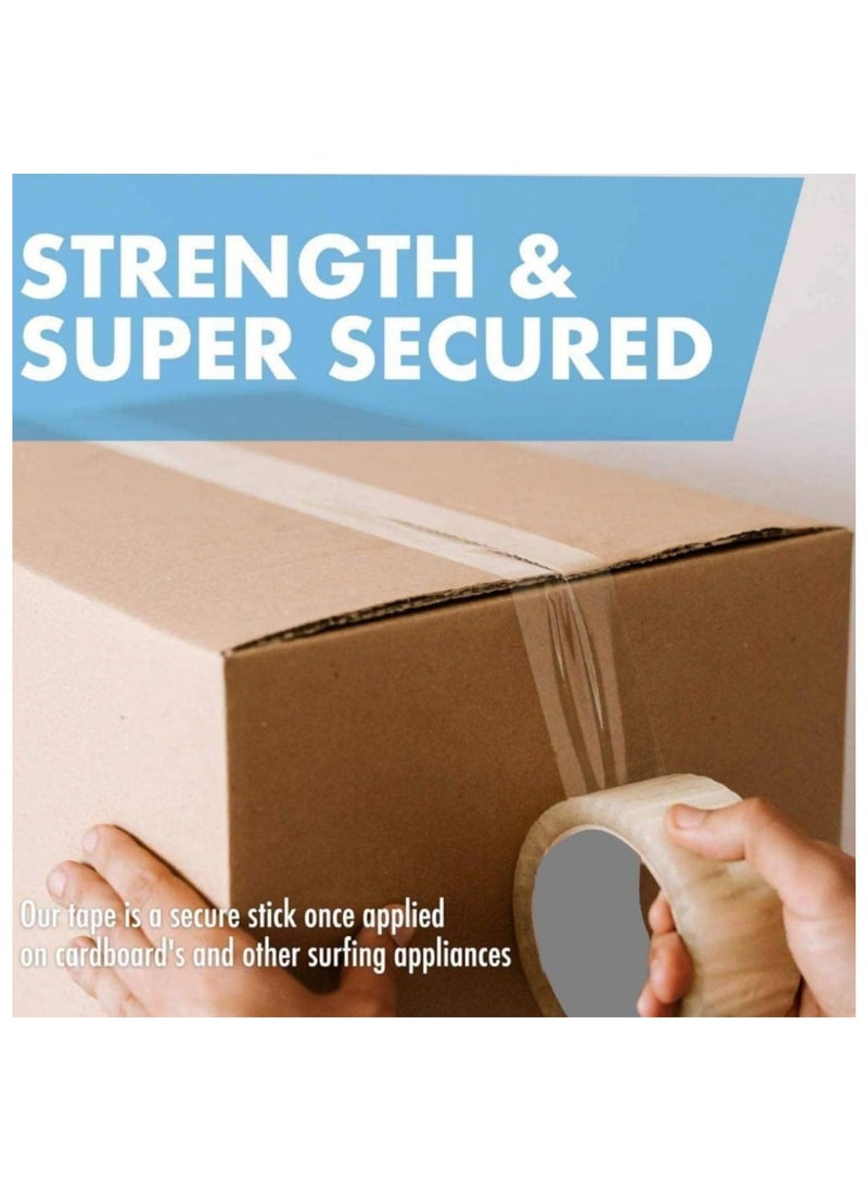 HEXAR - HEXAR Heavy Duty Packing Tape, 45 MM x 183 Meters 200 Yards Packaging Tape for Sealing Parcel Boxes Office Home School Use Strong Adhesive Tape Super Secure Sticky Seal (Clear, Pack of 1) - Image 1