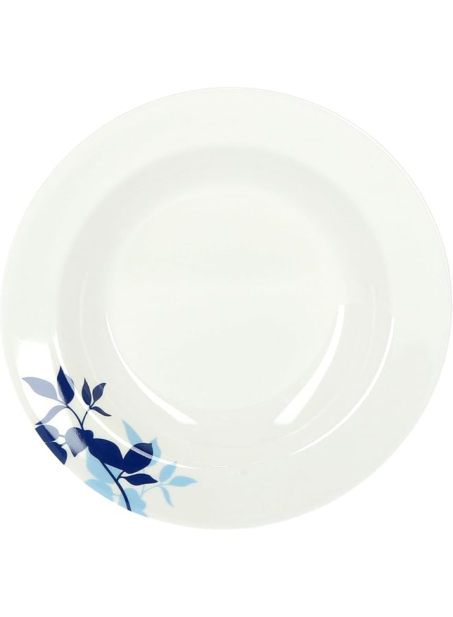 S-TOP 8 Round Deep Soup Plates - Pasta Plates - plate with playful Classic decoration - Ideal for Soup, Deserts, Ice Cream & More, multi-colour - Image 1