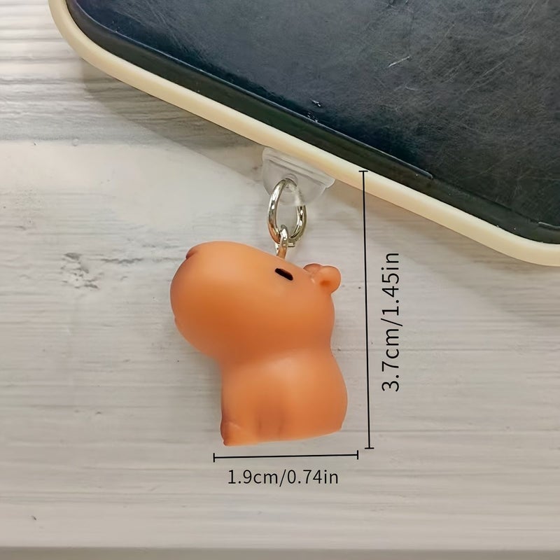 DIY Resin Cute Capybara Pendant Phone Hole Dust Plug for 5-14 Pro Max - Image 2