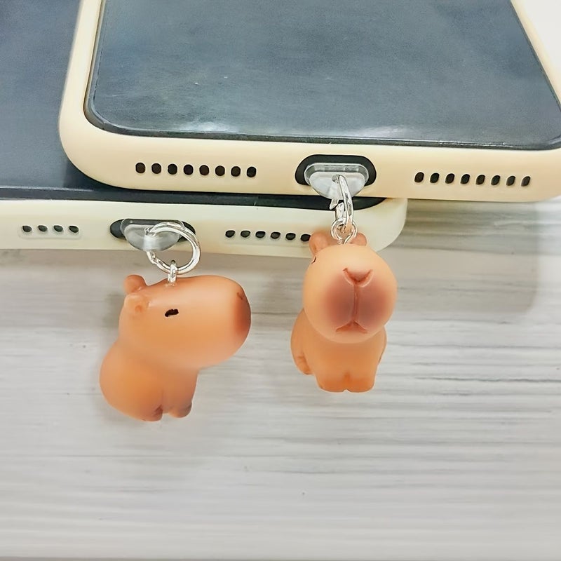DIY Resin Cute Capybara Pendant Phone Hole Dust Plug for 5-14 Pro Max - Image 5