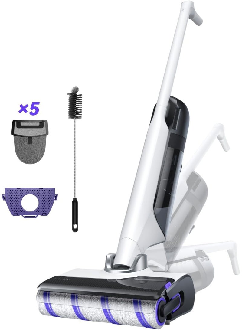 NARWAL مكنسة كهربائية رطبة وجافة S30 بقوة شفط 20000Pa، تنظيف ذاتي عند 176°F، تجفيف مسخن، كيس نفايات قابل للتخلص، خالية من التشابك، مكنسة ممسحة لاسلكية للأرضيات الصلبة وتنظيف الحواف، سهلة الاستخدام - Image 1