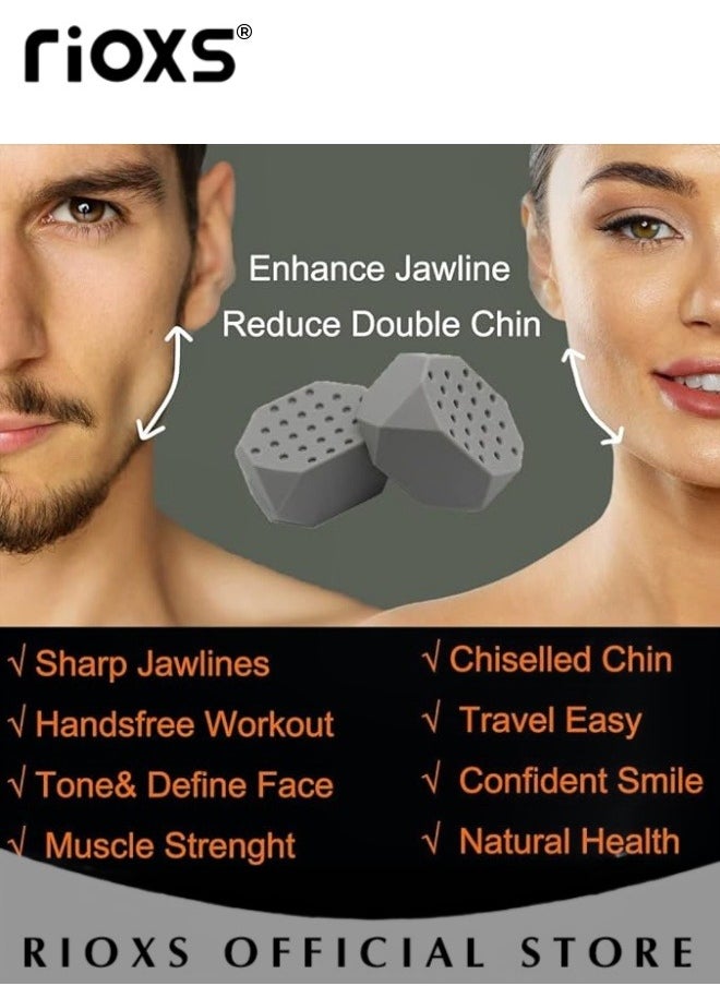 RIOXS Resistance Levels (5 pcs) Silicone Face Massagers Tablets for Beginners Intermediate Advance Users Jawline Sculptor Powerful Jaw Workout Face Massagers Slims Tones the Face  - Image 4