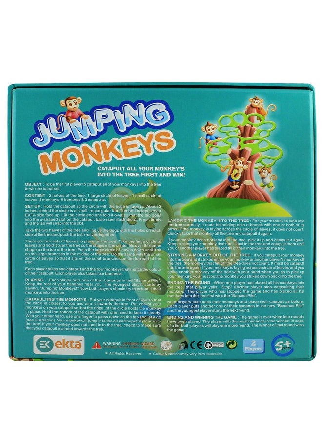 Ekta - EKTA Jumping Monkeys Small Catapult Toy 2 Players Board Game for Kids (Multicolour) - Image 1
