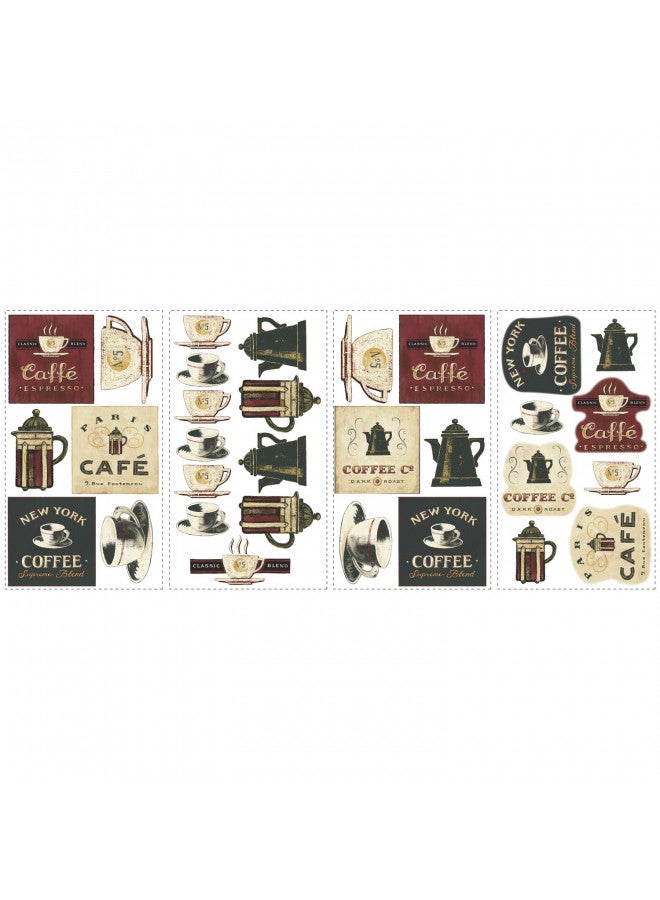 RoomMates RMK1254SCS Coffee House Peel and Stick Wall Decals 10 inch x 18 inch - Image 3