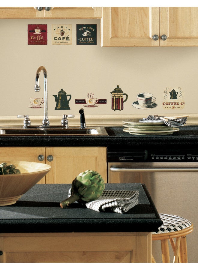 RoomMates RMK1254SCS Coffee House Peel and Stick Wall Decals 10 inch x 18 inch - Image 4