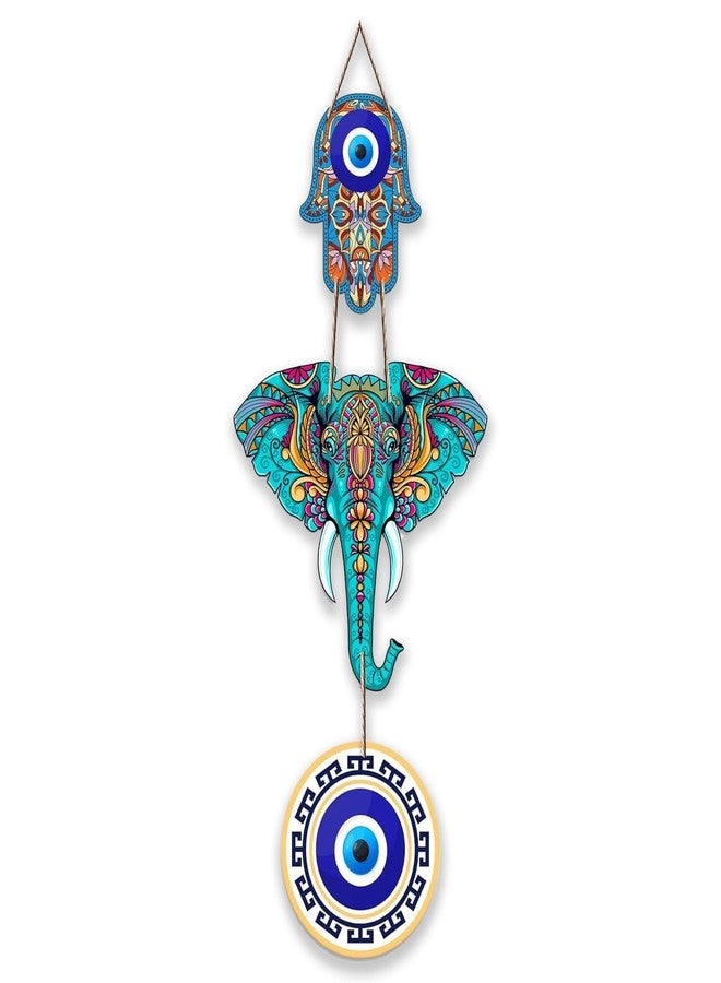 Xtore Decorative Wall Art MDF Wooden Hanger for Living Room | Bedroom | Office | Kitchen | Evil Eye | Nazar Raksha | Modern Art - Pack of 1 - Image 1