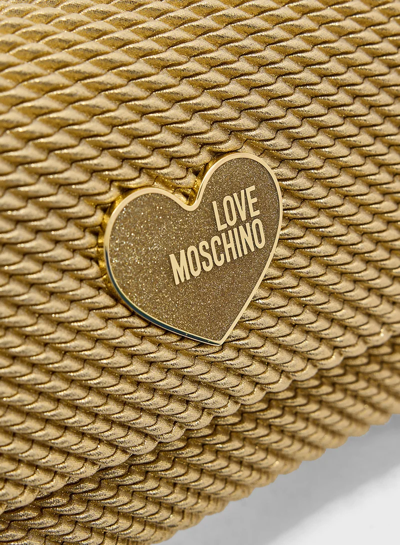 Love Moschino Chain Detailed Flap Over Crossbody