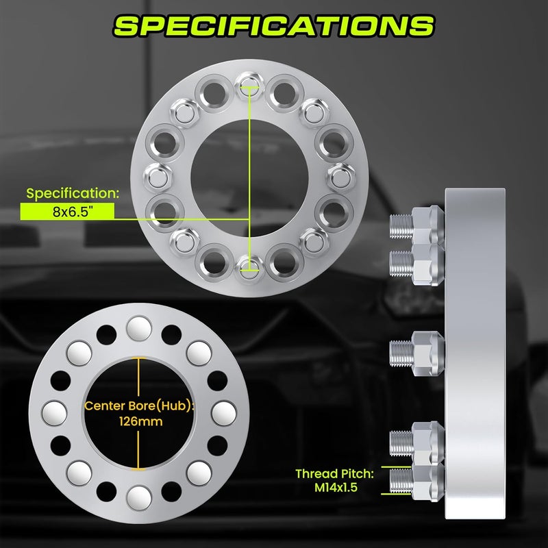 Customadeonly 2 Pieces 1" 25mm Wheel Spacers Adapters 8x6.5 for Chevy GMC - Image 2