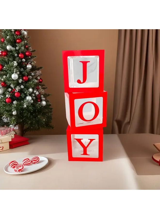 Large Red Transparent JOY25 Balloon Box With Clear Lid And Sturdy Base - Image 4