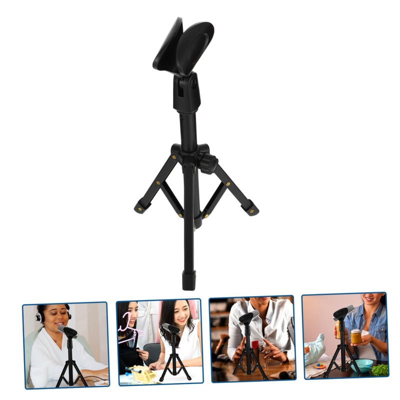 1 Set Portable Microphone Stand Tripod with Clip for Live Streaming Recording Office Use - Image 5