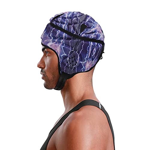 NICEYST Rugby Helmet Flag Football Padded Headgear Adjustable Soft Shell Headguard Head Protection Soccer Scrum Cap for Kids Youth (Purple) - Image 3