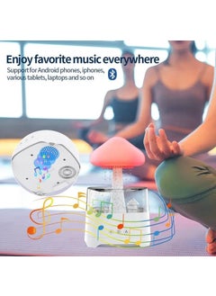 D & J SHOP Rain Cloud Humidifier Bluetooth Speaker LED 7 Multicolour Mood Relaxing Cute Mushroom Raining Dropping Waterfall Lamp for Better Sleep Wellness Meditation Rain Sounds  - Image 3