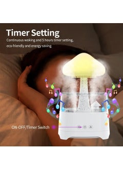 D & J SHOP Rain Cloud Humidifier Bluetooth Speaker LED 7 Multicolour Mood Relaxing Cute Mushroom Raining Dropping Waterfall Lamp for Better Sleep Wellness Meditation Rain Sounds  - Image 5