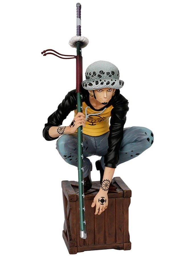 Halamodo One Piece Crouching Trafalgar Law 17.5cm PVC Figure，Birthday Gift, Desk Ornament and Collectible - Image 1
