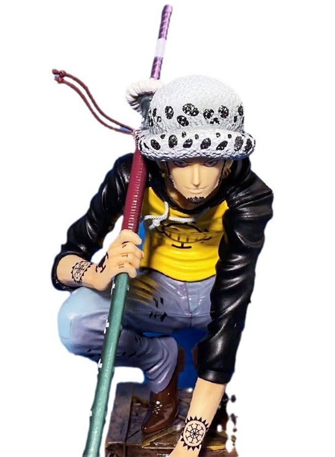 Halamodo One Piece Crouching Trafalgar Law 17.5cm PVC Figure，Birthday Gift, Desk Ornament and Collectible - Image 2
