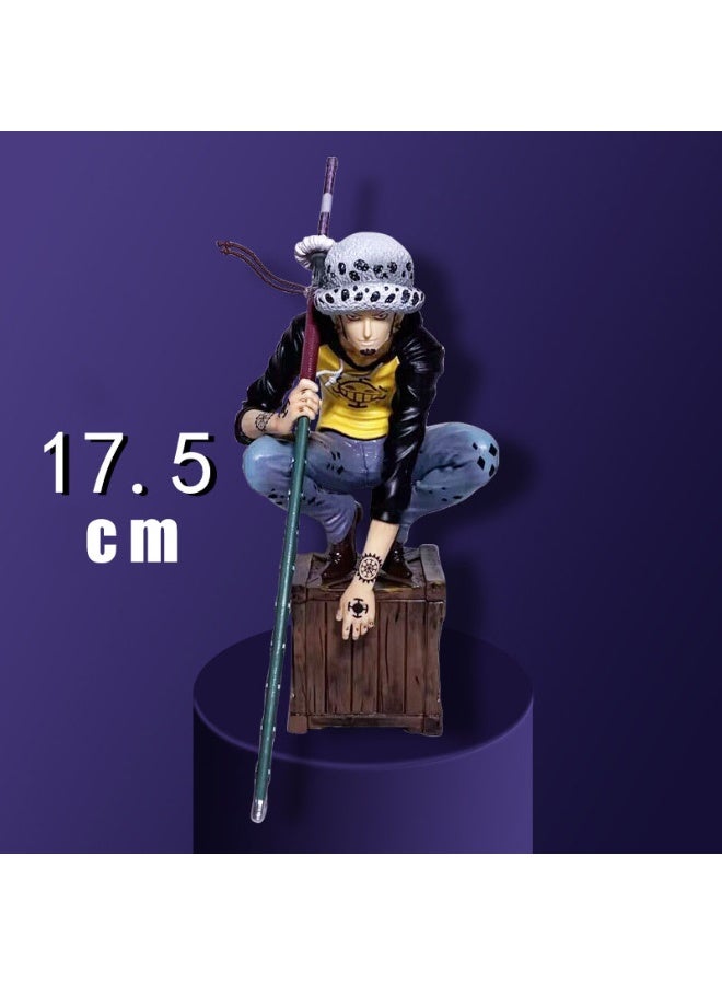 Halamodo One Piece Crouching Trafalgar Law 17.5cm PVC Figure，Birthday Gift, Desk Ornament and Collectible - Image 3