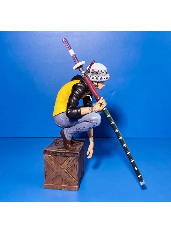 Halamodo One Piece Crouching Trafalgar Law 17.5cm PVC Figure，Birthday Gift, Desk Ornament and Collectible - Image 5