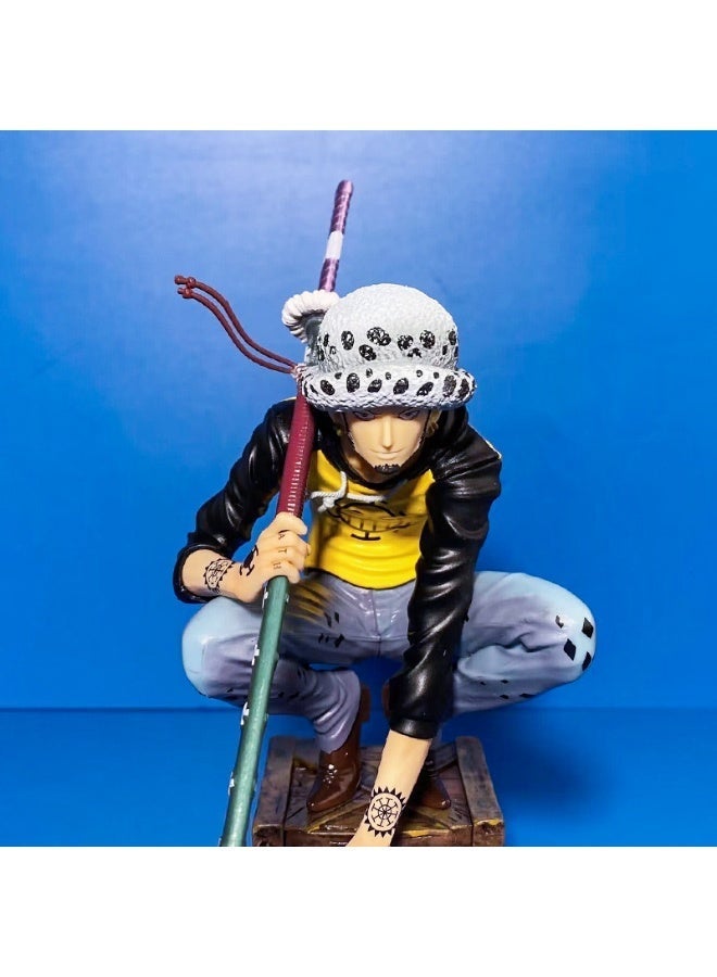 Halamodo One Piece Crouching Trafalgar Law 17.5cm PVC Figure，Birthday Gift, Desk Ornament and Collectible - Image 4