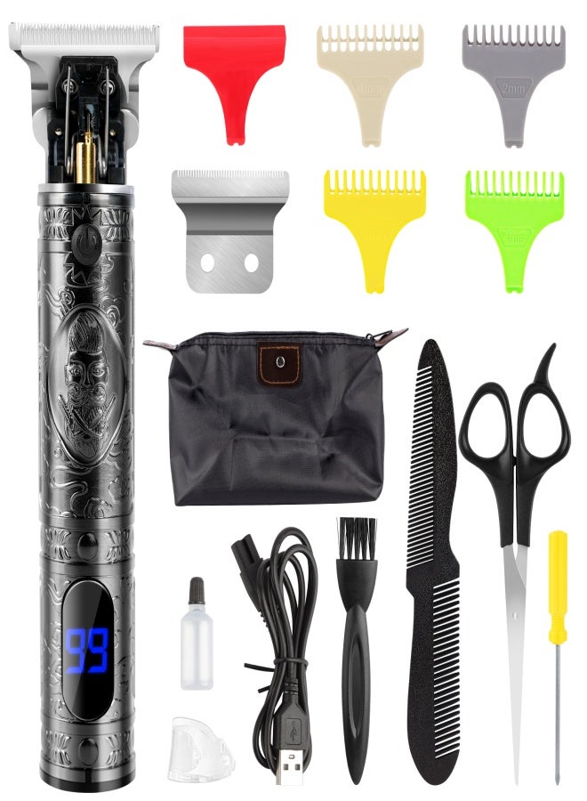 آيسيلي ماكينة حلاقة شعر قابلة لإعادة الشحن عبر منفذ USB، ماكينة تشذيب شعر لاسلكية، طقم قص شعر كهربائي مع 4 أمشاط توجيه للمبتدئين، صالونات الحلاقة، تشذيب وتصفيف الشعر والعناية به - Image 1
