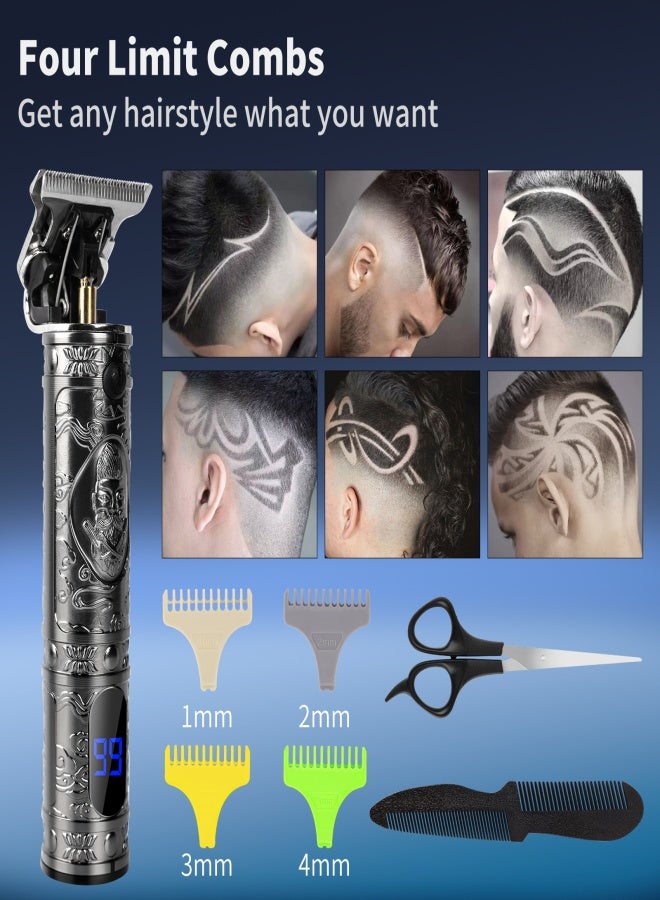 آيسيلي ماكينة حلاقة شعر قابلة لإعادة الشحن عبر منفذ USB، ماكينة تشذيب شعر لاسلكية، طقم قص شعر كهربائي مع 4 أمشاط توجيه للمبتدئين، صالونات الحلاقة، تشذيب وتصفيف الشعر والعناية به - Image 4