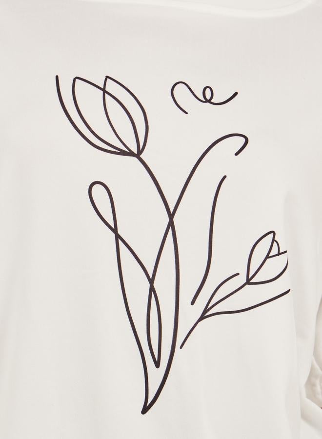 Styli Styli Women White Graphic Print Short Sleeve Oversized T-Shirt - Image 4