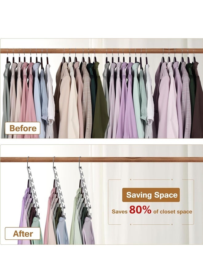 3 قطع من علاقات الملابس الموفرة للمساحة، علاقات معدنية متينة لتنظيم خزانة الملابس، علاقة ملابس سحرية متدلية - Image 4