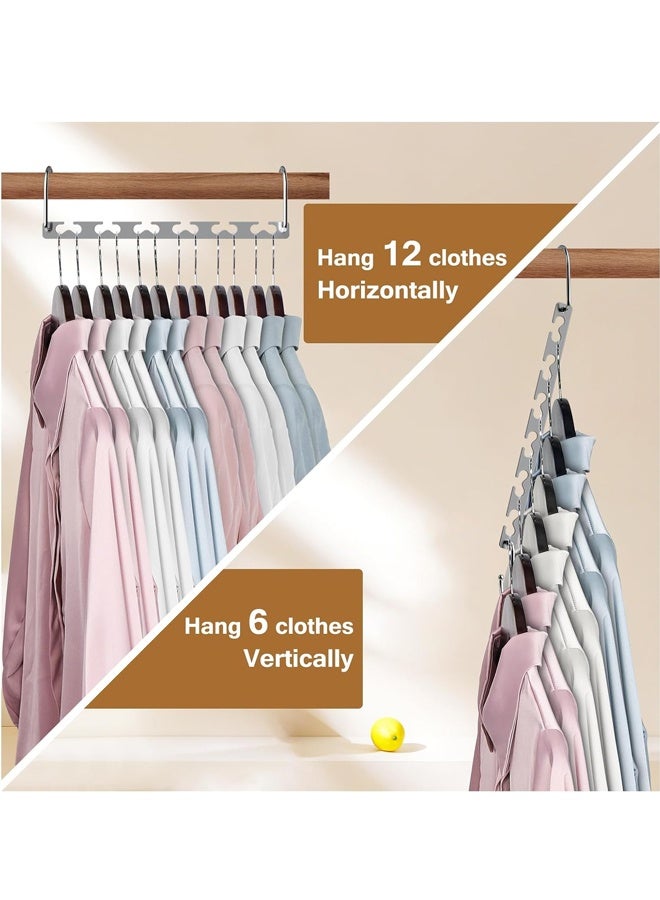 3 قطع من علاقات الملابس الموفرة للمساحة، علاقات معدنية متينة لتنظيم خزانة الملابس، علاقة ملابس سحرية متدلية - Image 2