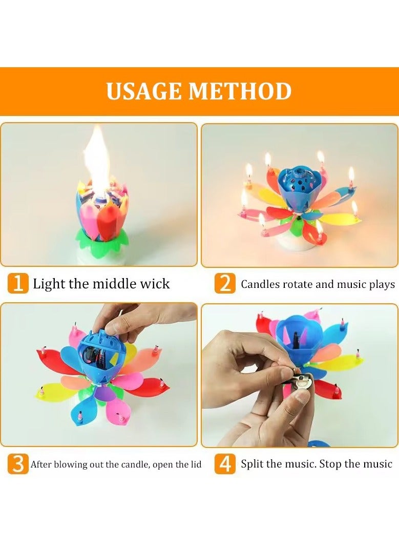 Birthday Flower Rotating Music Candle , 11.5 x 6cm Blooming with Melody, Safe for Kids & Parties - Image 5