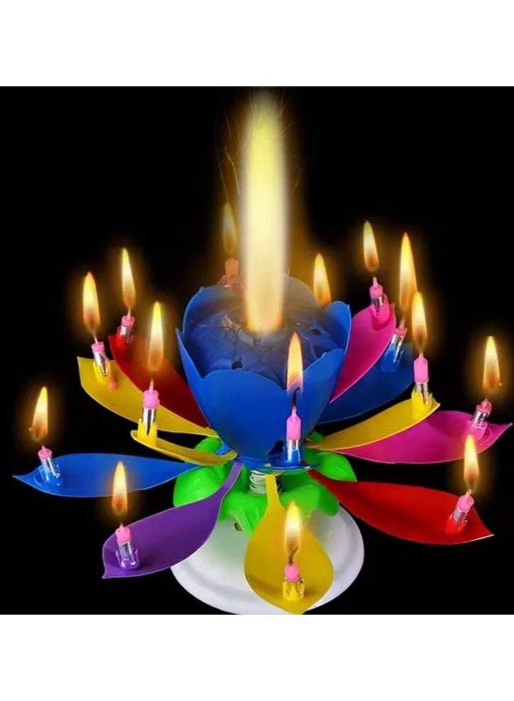 Birthday Flower Rotating Music Candle , 11.5 x 6cm Blooming with Melody, Safe for Kids & Parties - Image 4