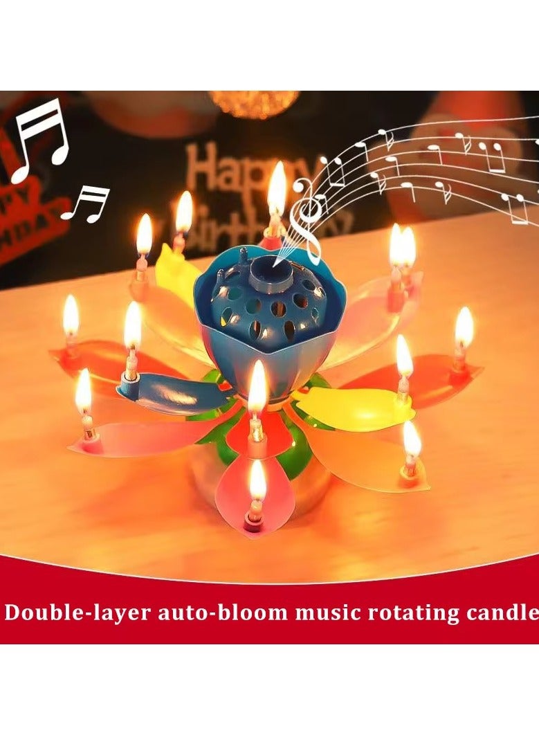 Birthday Flower Rotating Music Candle , 11.5 x 6cm Blooming with Melody, Safe for Kids & Parties - Image 3