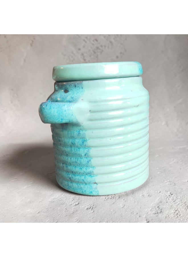 color zone pottery A 10cm earthenware or ceramic pot that can withstand indirect heat, flame, or oven heating. - Image 2