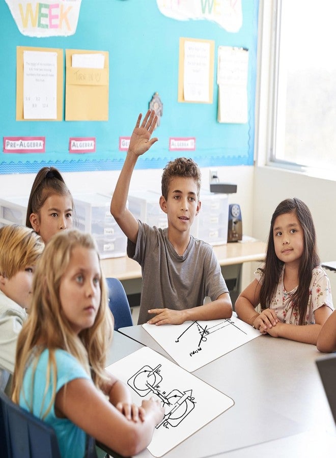 COYMOS 6 Pack Small Dry Erase Boards Classroom Pack 12 x 9 Inch Double Sided Mini White Boards Portable Dry Erase LapBoards for Teacher Supplies with 6 Erasers and 6 Markers - Image 2