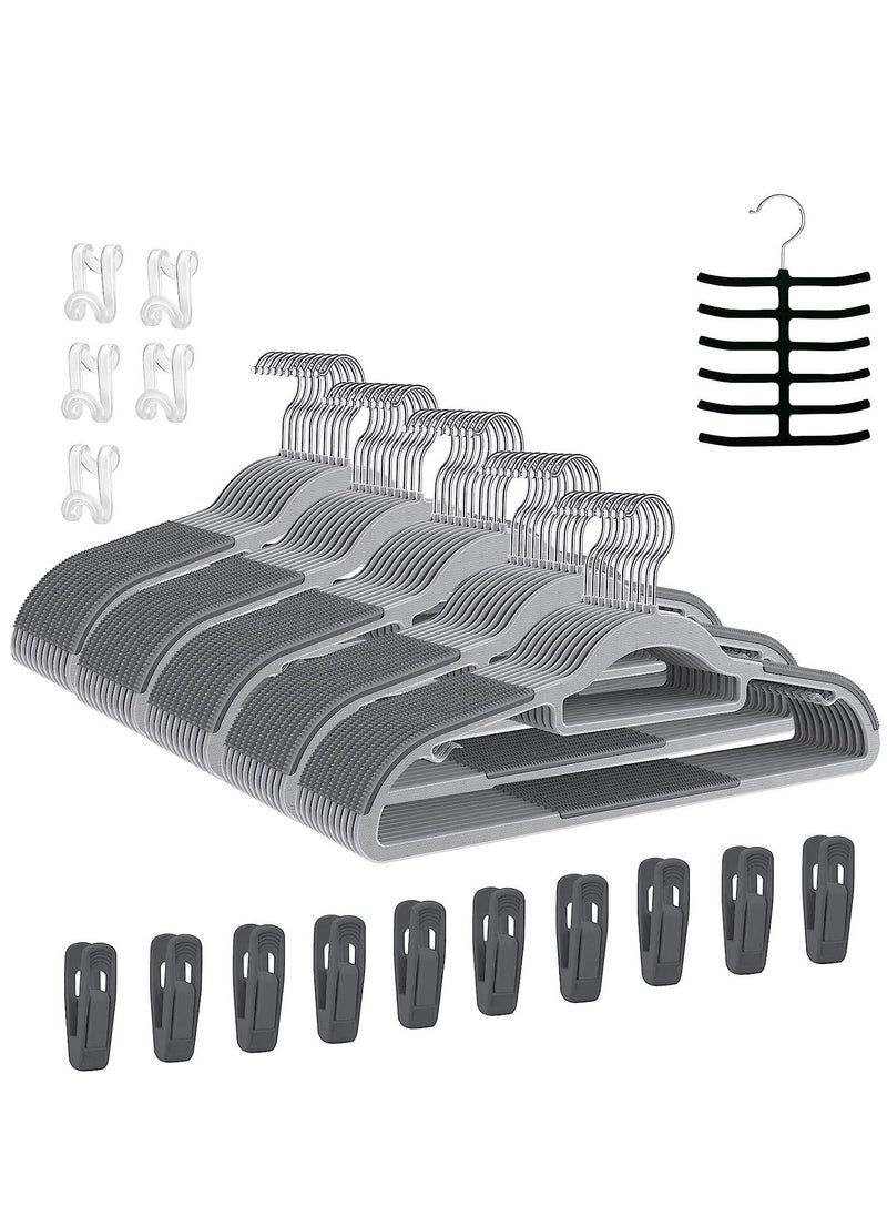 TYCOM Clothes Hangers Heavy Duty Durable Standard Clothes Hanger Plastic Suit Coat Shirt Hangers 50 PACK Space Saving Clothes Hanger with Rubber Coating 16.5Inches - 50pcs  - Image 1