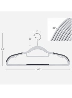 TYCOM Clothes Hangers Heavy Duty Durable Standard Clothes Hanger Plastic Suit Coat Shirt Hangers 50 PACK Space Saving Clothes Hanger with Rubber Coating 16.5Inches - 50pcs  - Image 2
